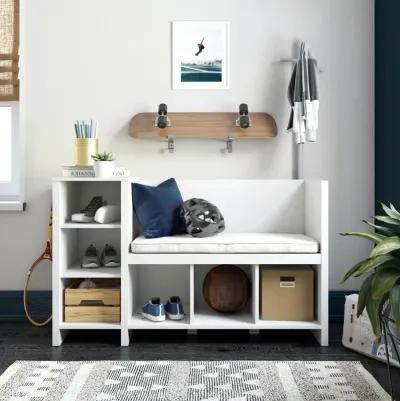 Jocelyn Storage Bench and Coat Rack with 6 Shelves