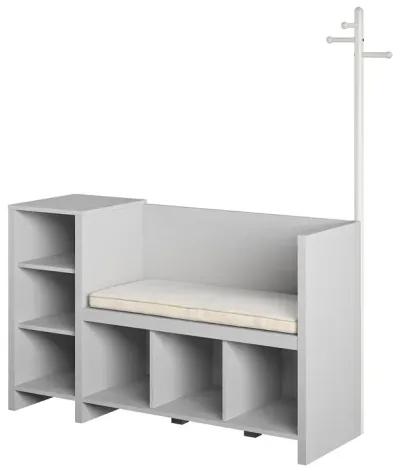 Jocelyn Storage Bench and Coat Rack with 6 Shelves