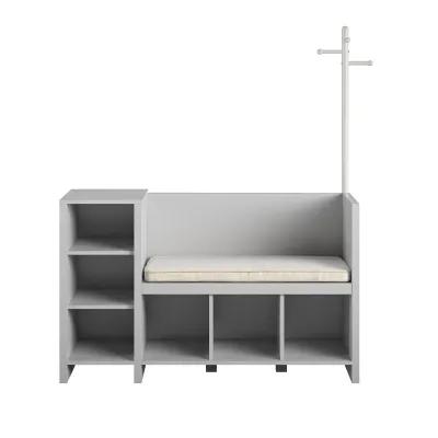 Jocelyn Storage Bench and Coat Rack with 6 Shelves