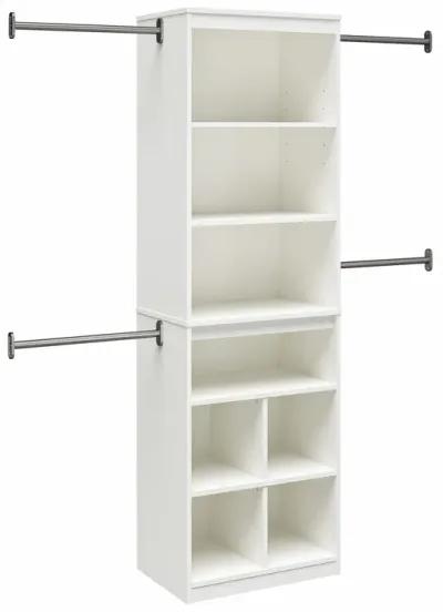 Summer Haven Closet Tower with 4 Clothing Rods, 4 Shelves and 4 Cubbies