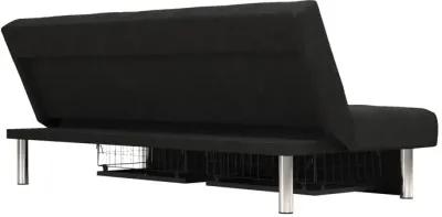 Sola Upholstered Storage Futon with 2 Drawers and Chrome Legs