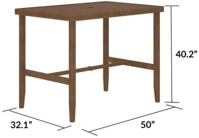 Counter Height Patio Bar Dining Table with Weather Resistant Frame