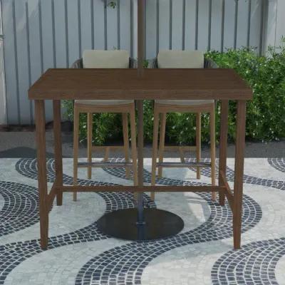 Counter Height Patio Bar Dining Table with Weather Resistant Frame