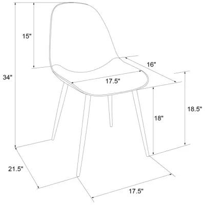 Brandon Upholstered Mid Century Modern Kitchen Dining Chairs, Set of 4