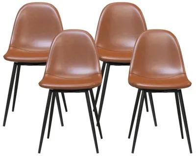 Brandon Upholstered Mid Century Modern Kitchen Dining Chairs, Set of 4