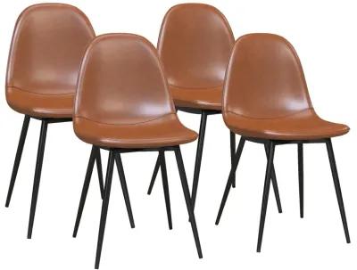 Brandon Upholstered Mid Century Modern Kitchen Dining Chairs, Set of 4