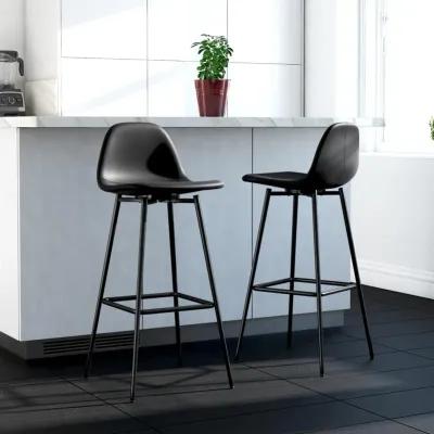 Brandon Upholstered Mid Century Modern Kitchen Bar Stool with Metal Legs