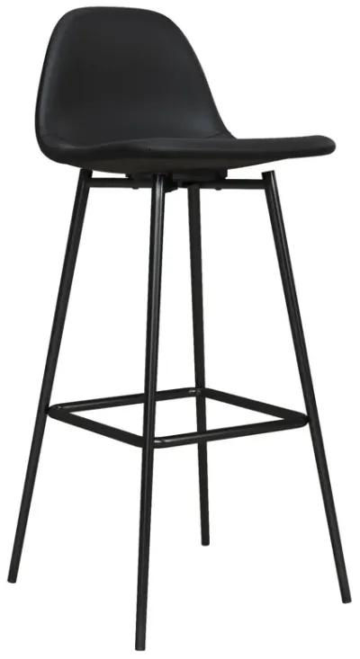 Brandon Upholstered Mid Century Modern Kitchen Bar Stool with Metal Legs