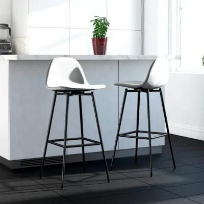 Brandon Upholstered Mid Century Modern Kitchen Bar Stool with Metal Legs