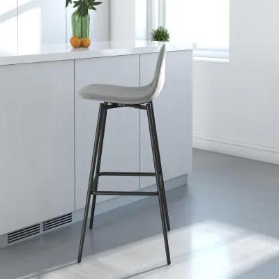 Brandon Upholstered Mid Century Modern Kitchen Bar Stool with Metal Legs