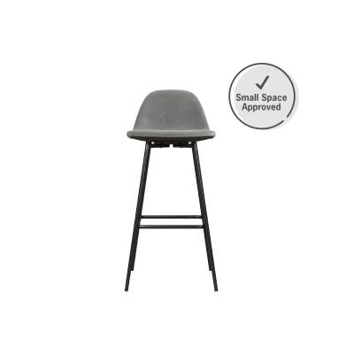 Brandon Upholstered Mid Century Modern Kitchen Bar Stool with Metal Legs