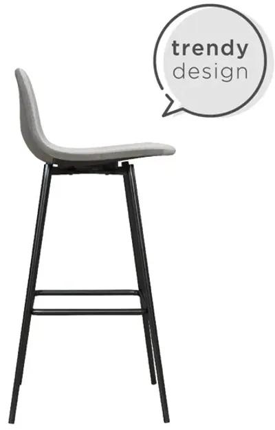 Brandon Upholstered Mid Century Modern Kitchen Bar Stool with Metal Legs