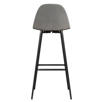 Brandon Upholstered Mid Century Modern Kitchen Bar Stool with Metal Legs