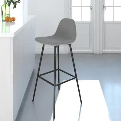 Brandon Upholstered Mid Century Modern Kitchen Bar Stool with Metal Legs