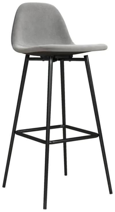 Brandon Upholstered Mid Century Modern Kitchen Bar Stool with Metal Legs