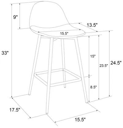 Brandon Upholstered Mid Century Modern Counter Height Bar Stool