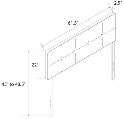 Tyler Linen Upholstered Square Tufted Headboard with Adjustable Height