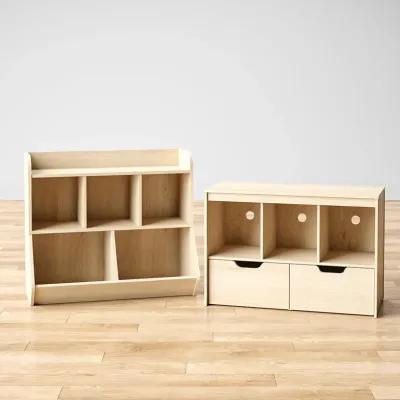 Jocelyn Storage Bookcase and Toy Box with 5 Open Compartments