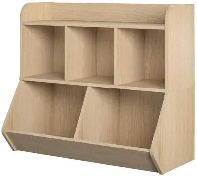 Jocelyn Storage Bookcase and Toy Box with 5 Open Compartments