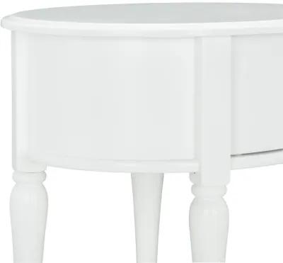 Rowan Valley Laren Oval 1 Drawer Nightstand with Wood Legs