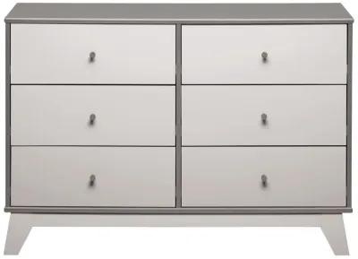 Rowan Valley Flint 6 Drawer Dresser with Solid Wood Angled Feet