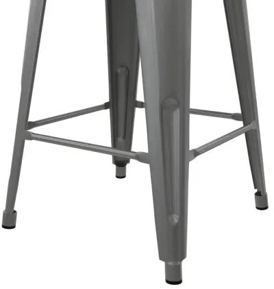 Fusion 24 Inch Stackable Metal and Wood Counter Height Bar Stools, Set of 2