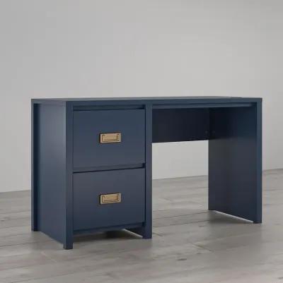 Monarch Hill Haven Single Pedestal Desk with Gold Drawer Pulls