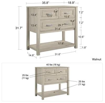 Sierra Ridge Levi Kids' 3 Drawer Dresser and Lower Shelf