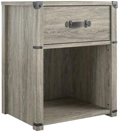 Nova 1 Drawer Storage Nightstand with Leather Drawer Pull