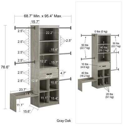 Nova Grow with Me Adjustable Kids' Closet Organizer System