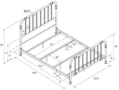 Monarch Hill Wren Metal Bed with Curved Scrollwork Design