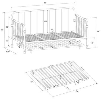 Monarch Hill Wren Metal Daybed and Trundle Set