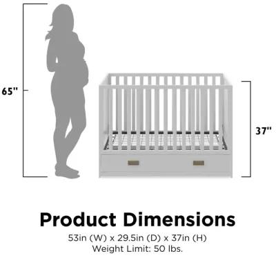 Haven 3 in 1 Convertible Wood Storage Crib