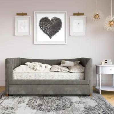 Valentina Upholstered Daybed with Trundle and Vertical Stitching