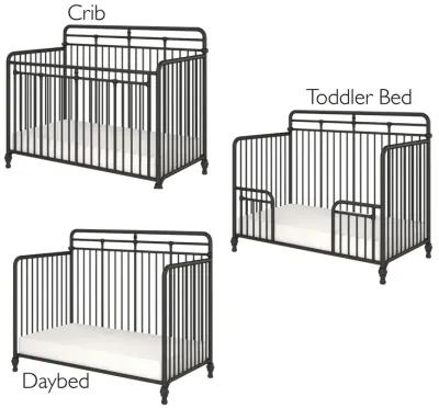 Monarch Hill Hawken 3 in 1 Convertible Metal Crib Adjusts to 3 Heights