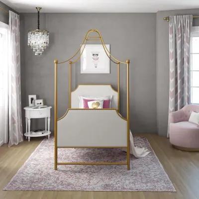 Monarch Hill Clementine Canopy Bed with Linen Headboard and Footboard