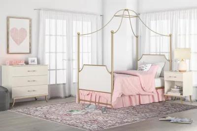 Monarch Hill Clementine Canopy Bed with Linen Headboard and Footboard