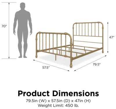 Monarch Hill Wren Metal Bed with Curved Scrollwork Design