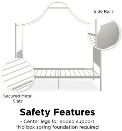 Monarch Hill Clementine Canopy Bed with Linen Headboard and Footboard