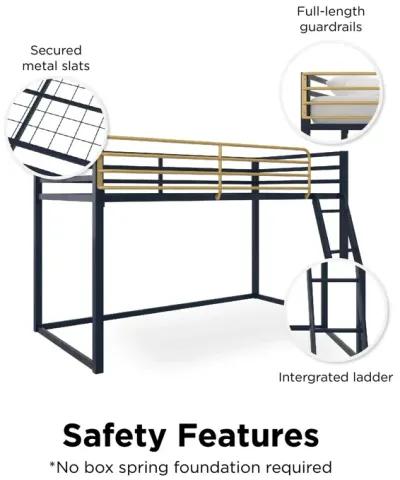 Monarch Hill Haven Metal Junior Loft Bed with Angled Ladder