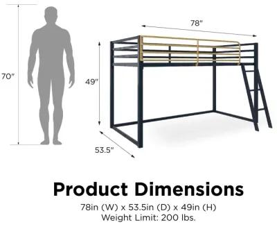 Monarch Hill Haven Metal Junior Loft Bed with Angled Ladder