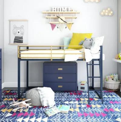 Monarch Hill Haven Metal Junior Loft Bed with Angled Ladder