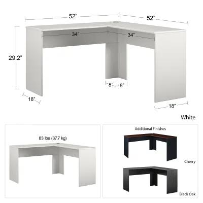 Amara L-Shaped Desk with Wire Management Grommet