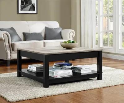 Carver Coffee Table with Bottom Magazine Storage Shelf