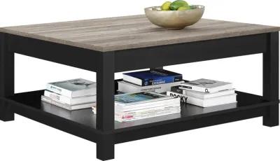 Carver Coffee Table with Bottom Magazine Storage Shelf