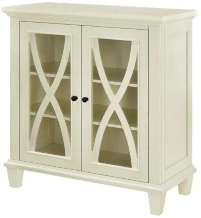 Ellington Glass Double Door Accent Cabinet with Shelves