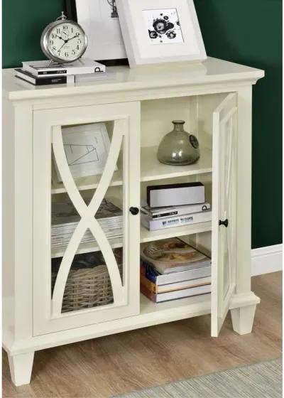 Ellington Glass Double Door Accent Cabinet with Shelves