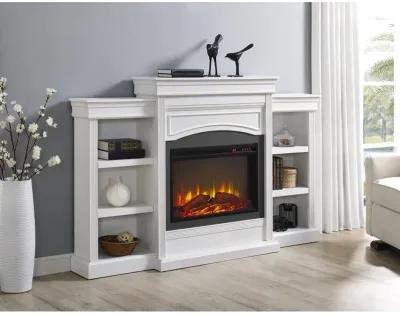 Lamont Mantel Fireplace with Side Shelves and 26 Inch Fireplace Insert