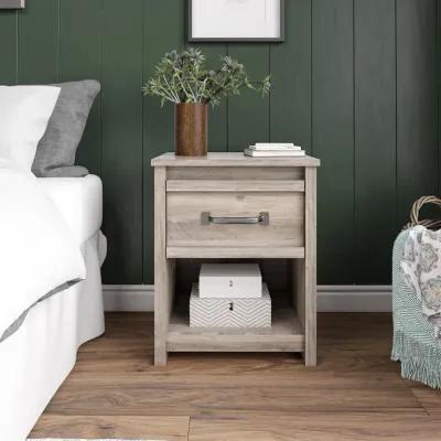 Bassinger 1 Drawer Bedroom Nightstand with Pewter Handles