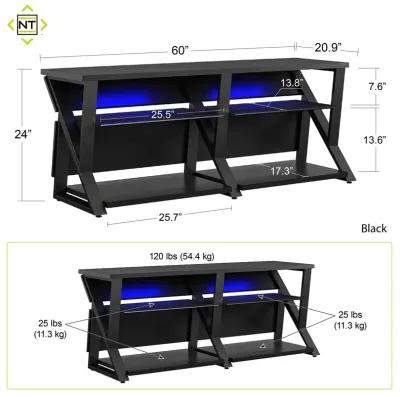 Genesis Gaming TV Stand for TVs up to 70 Inch with LED Lights